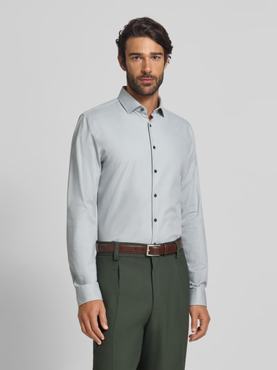 OLYMP No. Six Super slim fit zakelijk overhemd met kentkraag Zilver - 4