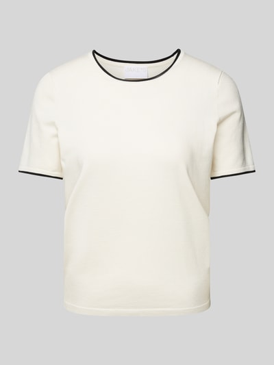 Jake*s Collection Gebreid shirt met ronde hals Offwhite - 1