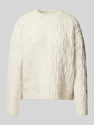 Vila Strickpullover mit gerippten Abschlüssen Modell 'LUVIE' Offwhite 2