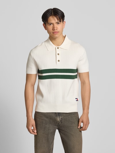Tommy Jeans Regular Fit Poloshirt aus reiner Baumwolle  Offwhite 4