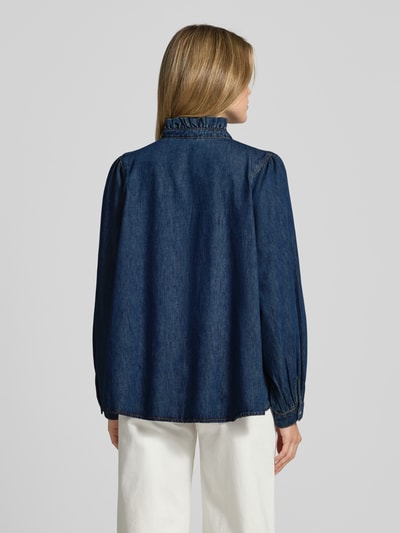 SUNCOO PARIS Regular Fit Jeansbluse mit Rüschen Modell 'LIVELY' Dunkelblau 5
