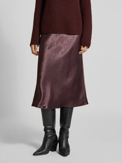 MM Midi-Rock aus Satin Modell 'ALESSIO' Aubergine 4