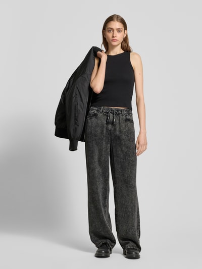 Only Loose fit stoffen broek in jeansstijl, model 'KENYA LIFE' Zwart - 1