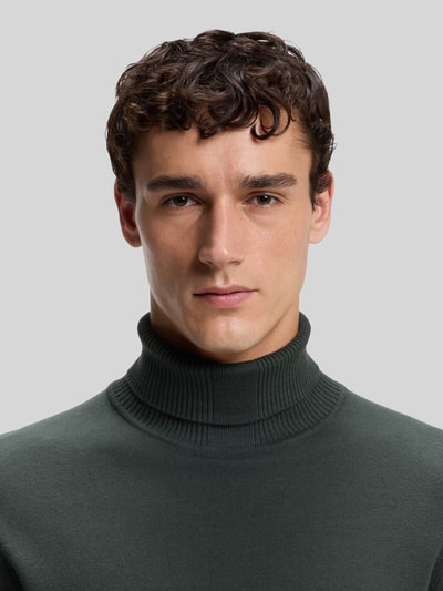 BOSS Orange Rollkragenpullover mit Logo-Patch aus Kaschmir Khaki 3