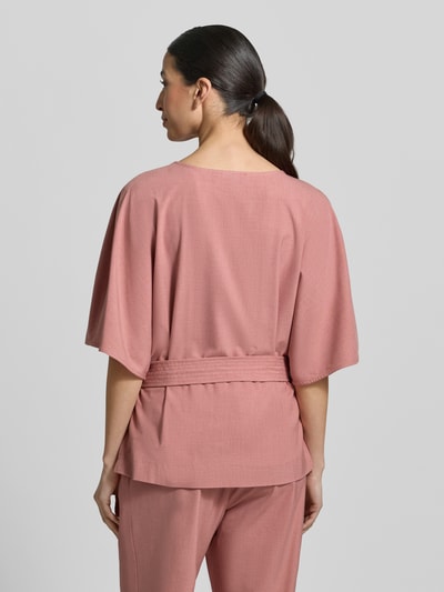 MOS MOSH Relaxed fit blouse van viscosemix Model 'Rikas' Lichtrood gemêleerd - 5