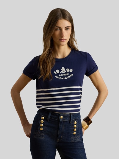 Lauren Ralph Lauren regular fit T-shirt van puur katoen Marineblauw gemêleerd - 4