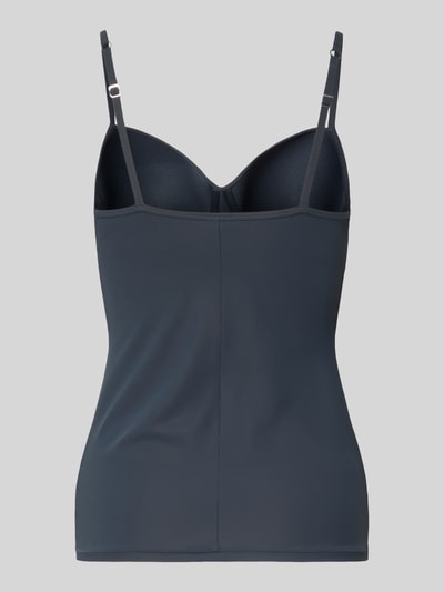 HANRO Koszulka na ramiączkach z usztywnianymi miseczkami Model „ALLURE” Ciemnoszary 3