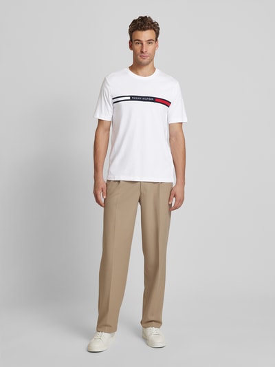 Tommy Hilfiger Regular fit T-shirt met labelstitching Wit - 1