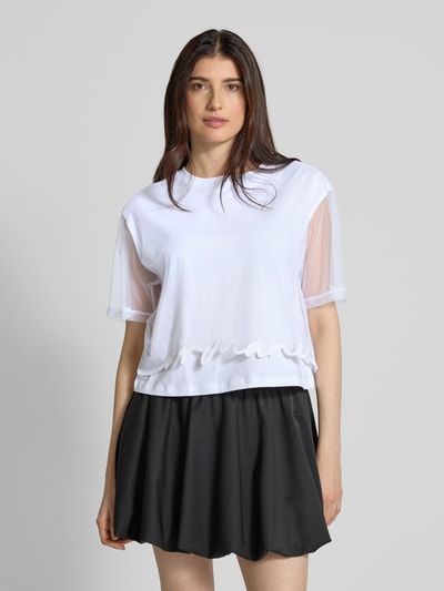 ARMANI EXCHANGE T-Shirt mit geripptem Rundhalsausschnitt Weiss 4