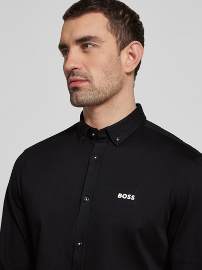 BOSS Green Slim Fit Freizeithemd mit Button-Down-Kragen Modell 'MOTION' Black 3