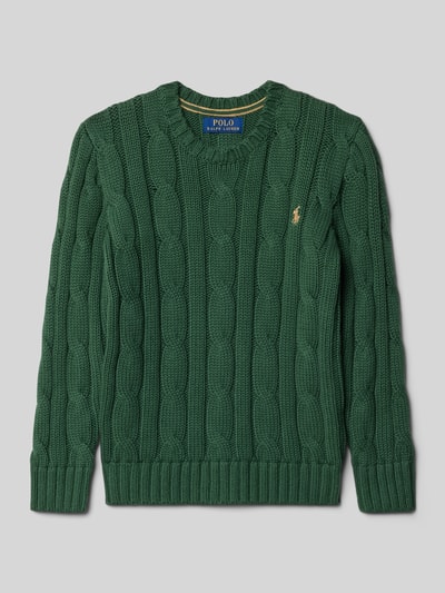 Polo Ralph Lauren Teens Sweter z dzianiny z prążkowanymi wykończeniami Zielony 1