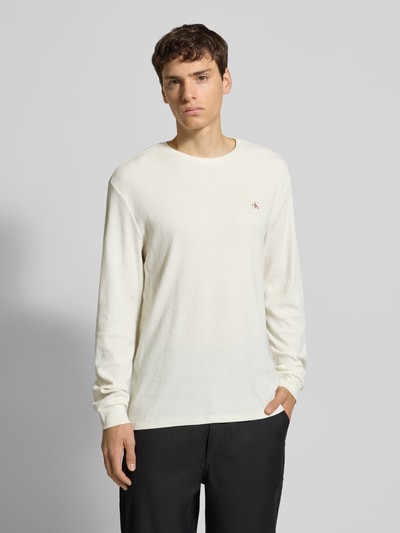 Calvin Klein Jeans Longsleeve mit Label-Detail Offwhite 4