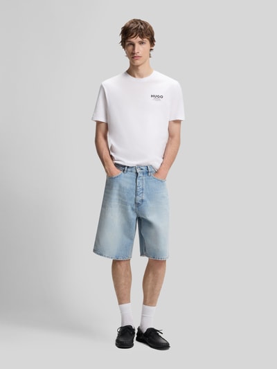 HUGO Blue krój regular fit t-shirt z czystej bawełny model 'NESPTEE' Biały 1