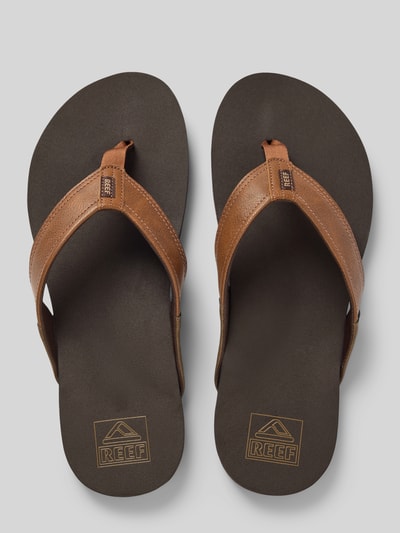 REEF Teenslippers met labeldetail, model 'Newport' Lichtbruin - 3