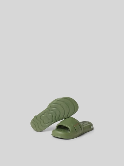 Kenzo Slides mit Label-Print Khaki 5