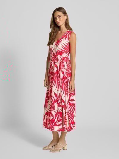 ZABAIONE Midi-jurk van viscose met V-hals Rood - 1