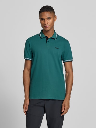 BOSS Green Slim fit poloshirt van puur katoen model 'PAUL' Donkergroen - 4