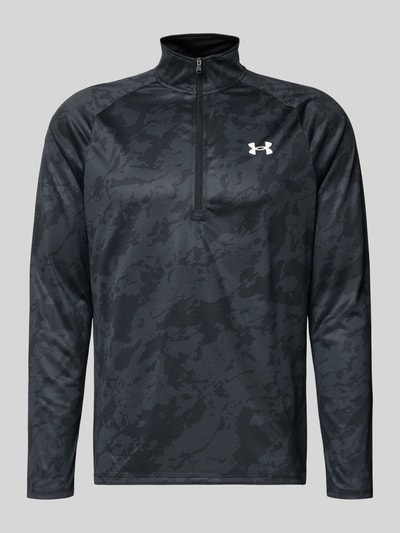 Under Armour Regular fit shirt met lange mouwen en ritssluiting, model 'Tech' Zwart - 2
