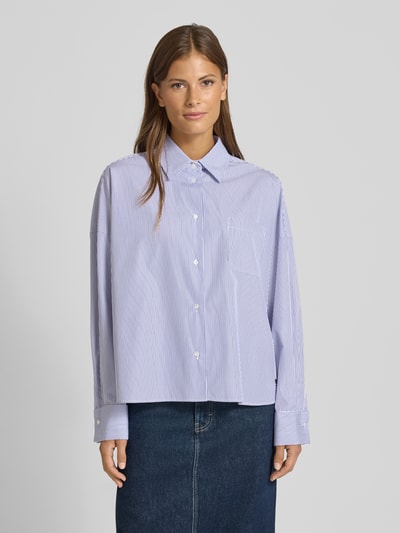 Weekend Max Mara Regular Fit Hemdbluse aus reiner Baumwolle Blau 4