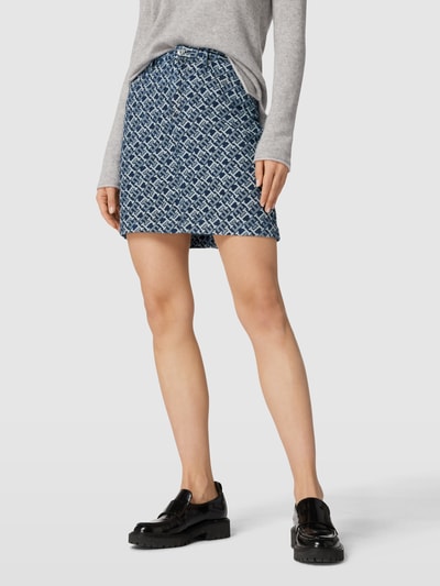 Tommy Hilfiger Minirok met all-over motief Jeansblauw - 4