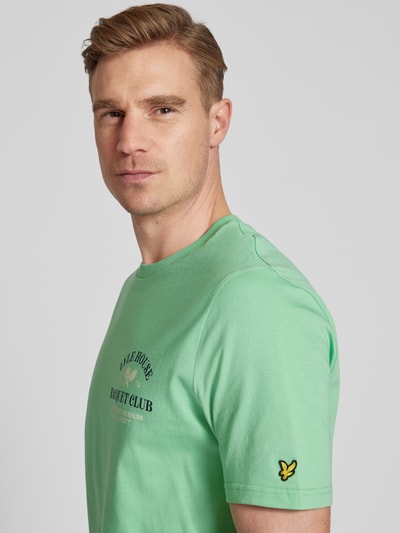 Lyle & Scott T-shirt met statement- en labelprint Lichtgroen - 3