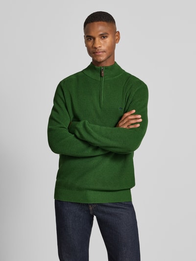Fynch-Hatton Gebreide pullover met schipperskraag en labelstitching Groen - 4