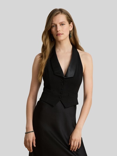 Lauren Ralph Lauren Sukienka wieczorowa z satynowymi klapami Czarny 1