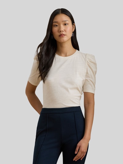 Lauren Ralph Lauren Regular Fit T-Shirt aus reiner Baumwolle Ecru 3