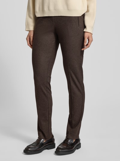 Raphaela By Brax Stoffen broek met ritszakken, model 'Lillyth' Chocoladebruin - 4