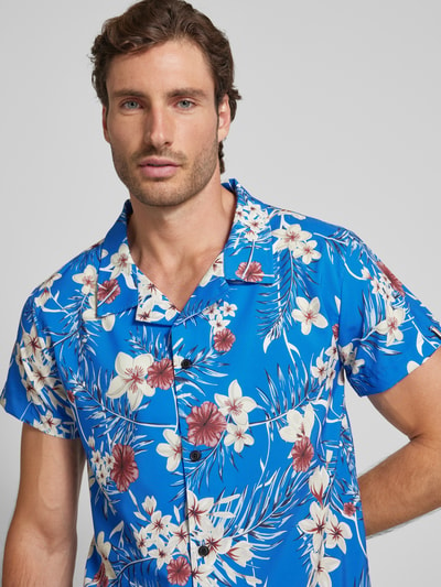 BOSS Regular fit vrijetijdsoverhemd met all-over print, model 'Piranha' Koningsblauw - 3