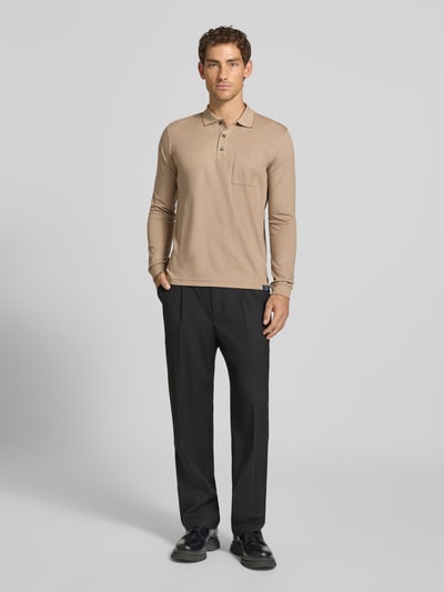 LERROS Regular Fit Poloshirt in Two-Tone-Machart Beige 1
