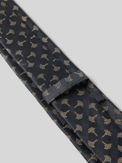 Produktfoto, Seidenkrawatte im Allover-Look (7 cm) von JOOP! Collection, czarny krawat z jedwabiu, wzór na całej powierzchni, fakturowany wzór, klasyczny kształt, szerokość w rozmiarze 1: 7 cm