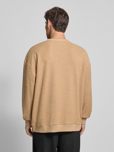 Scotch & Soda Oversized Sweatshirt mit Logo-Patch Camel 5