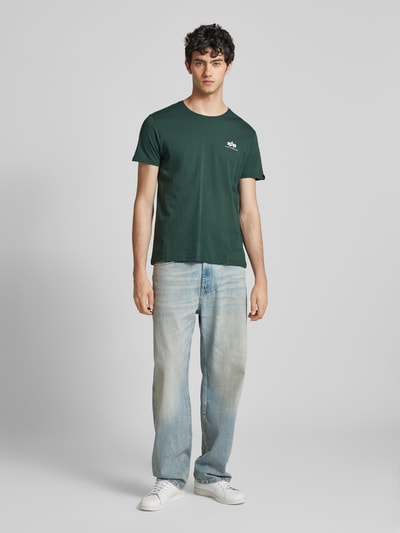 Alpha Industries T-shirt z nadrukiem z logo Petrol 1