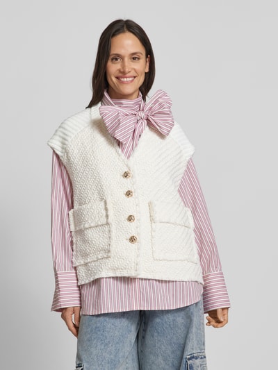 Essentiel Strickweste mit Pattentaschen Offwhite 4