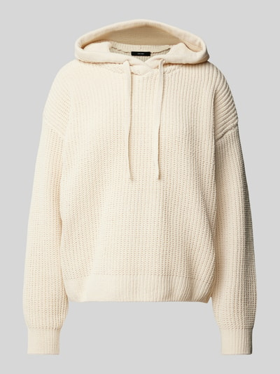 Vero Moda Geribde pullover met capuchon, model 'NEAT' Offwhite - 2