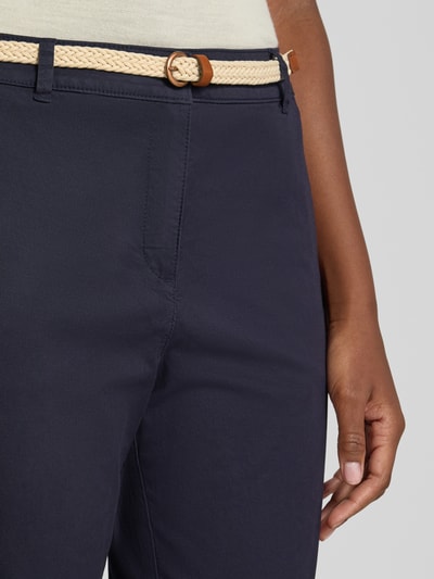 Christian Berg Woman Chino mit Gürtel und Gesäßtaschen Dunkelblau 3