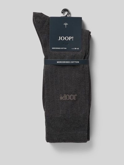 JOOP! Collection Sokken met labelprint in een set van 3 paar Antraciet gemêleerd - 3