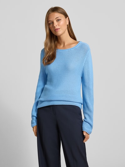 s.Oliver RED LABEL Sweter z dzianiny kroju regular fit z mieszanki bawełny Jasnoniebieski 4