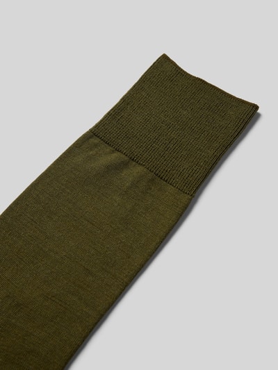 Falke Sokken van scheerwolmix met logoprint, model 'Airport' Donkergroen - 2