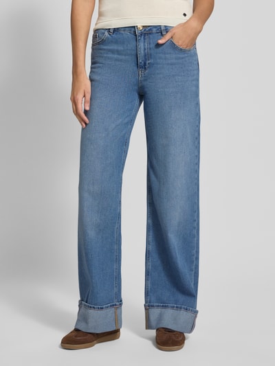 MOS MOSH Wide Fit Jeans mit fixierten Beinabschlüssen Modell 'Dara' Dunkelblau 4