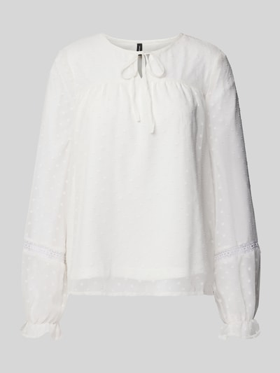 Vero Moda Blouse met vetersluitingen, model 'LEAH' Wit - 2