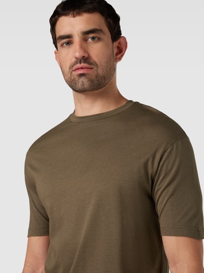 Drykorn T-shirt met ronde hals, model 'GILBERD' Olijfgroen - 3