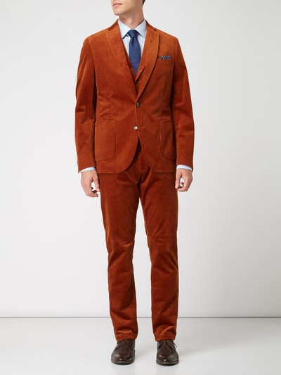 MCNEAL Slim fit colbert met 2 knopen van corduroy Terracotta - 1