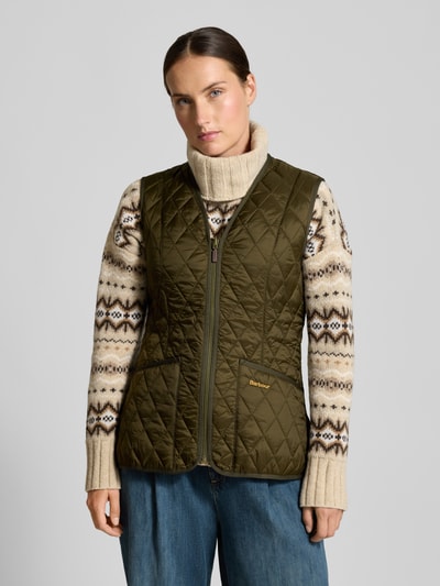 Barbour Shaped fit bodywarmer met labelstitching, model 'BETTY' Olijfgroen - 4