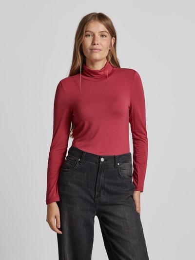 Christian Berg Woman Slim fit colshirt met lange mouwen Kersenrood - 4