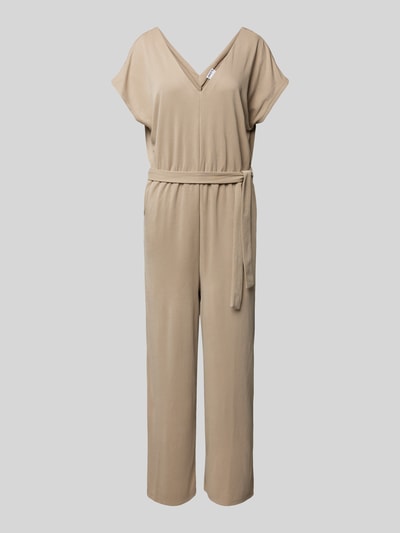 Jake*s Casual Jumpsuit met strikceintuur Leem - 2