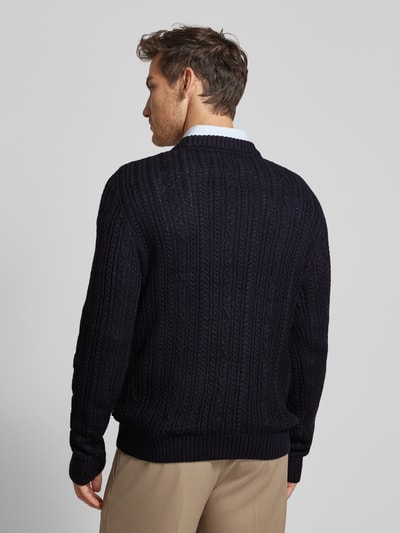 Jack & Jones Premium Strickpullover mit gerippten Abschlüssen Modell 'BLUDIOGO' Dunkelblau 5