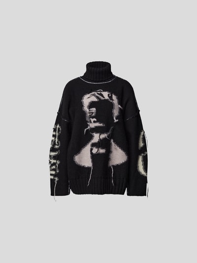 MM6 Maison Margiela Rollkragenpullover mit Inside-Out-Nähten Schwarz 2