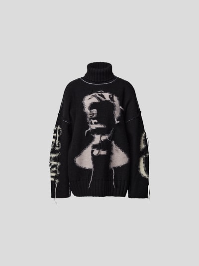 MM6 Maison Margiela Rollkragenpullover mit Inside-Out-Nähten Black 2